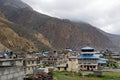 View of the traditional residential area of Ã¢â¬â¹Ã¢â¬â¹Jomsom at the foot of the Himalayan Mountains in Nepal, Mustang area Royalty Free Stock Photo